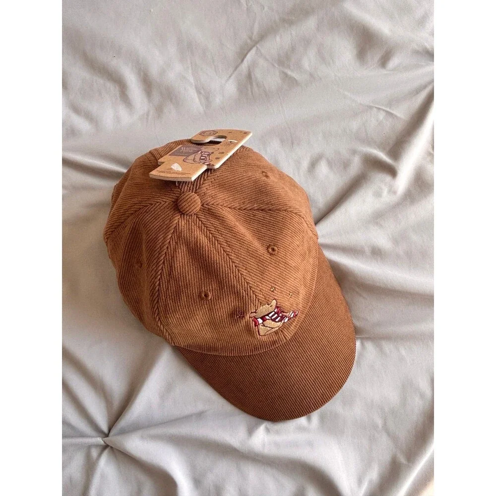 Disney Winnie the Pooh Brown Corduroy Hat Brand New